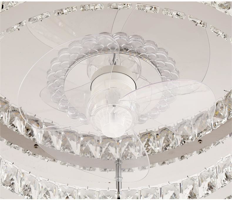 Light Luxury Crystal Ceiling Fan Light Nordic Silent Concealed Ceiling Fan With Light