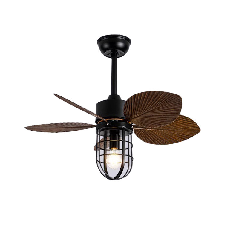 Custom Dining Room Ceiling Fans Remote Control ABS Retro Smart Home Ceiling Fan Light