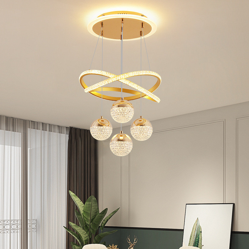 Custom Crystal Ceiling Fan Light , Chandelier Ceiling Fan With Pendant Light