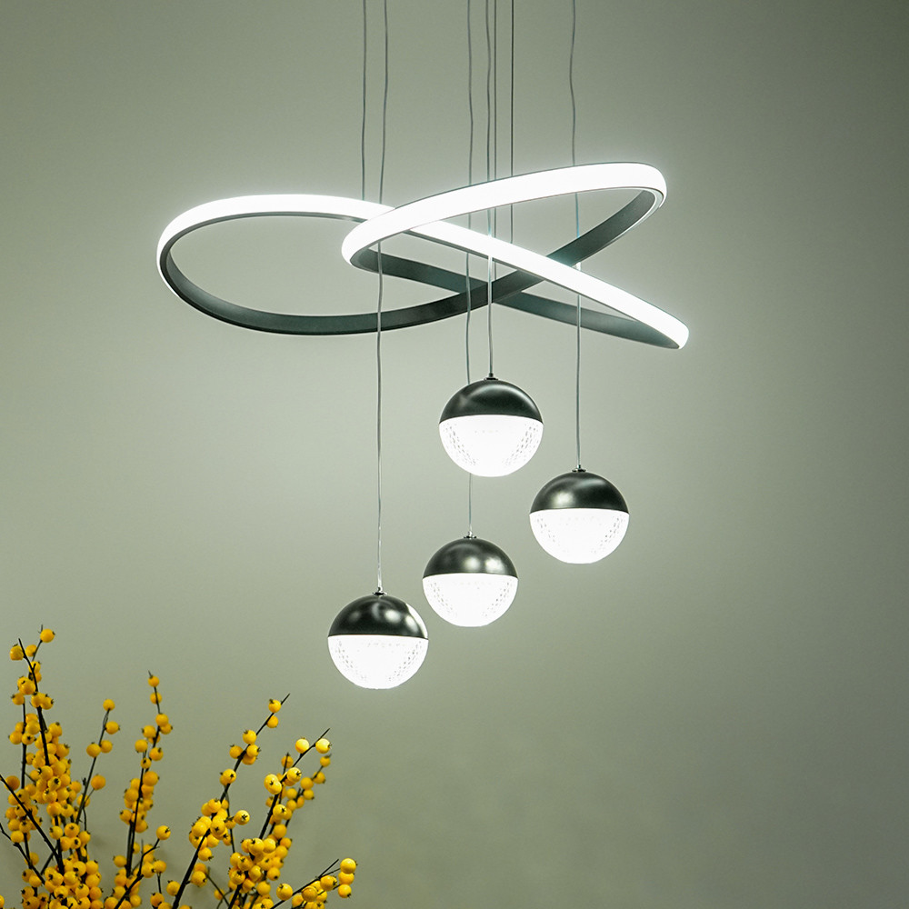 Custom Crystal Ceiling Fan Light , Chandelier Ceiling Fan With Pendant Light