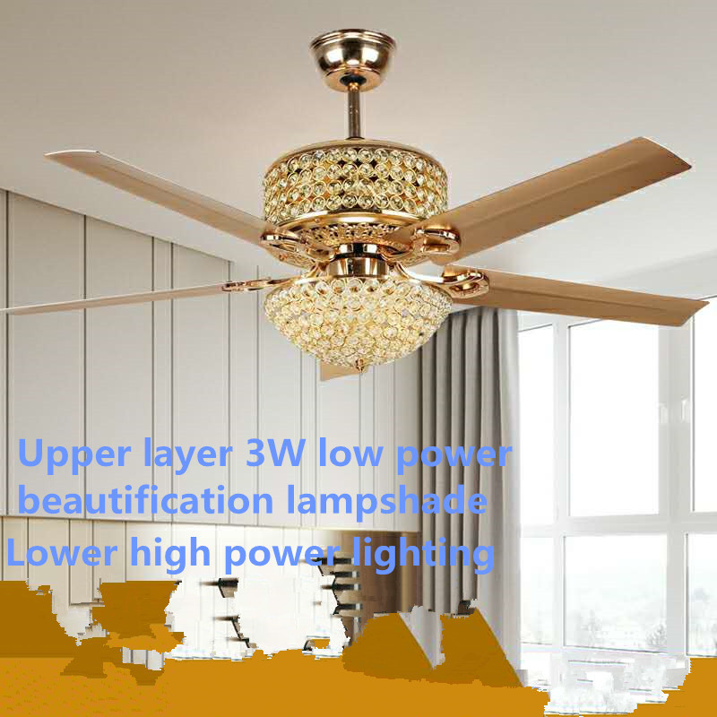 Modern Crystal Ceiling Fan With Light And Remote , 3 Light Ceiling Fan Remote Control