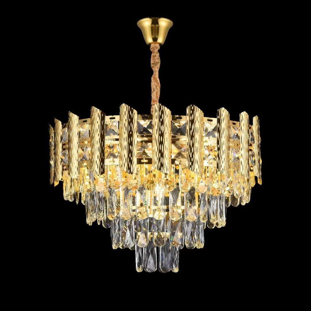 Retractable Crystal Chandelier Ceiling Fan With Light And Remote Control