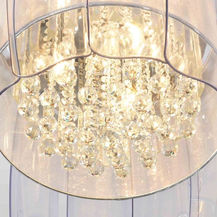 Modern 50 Inch LED Crystal Ceiling Fan Light , Transparent Blade Ceiling Fan With Lights