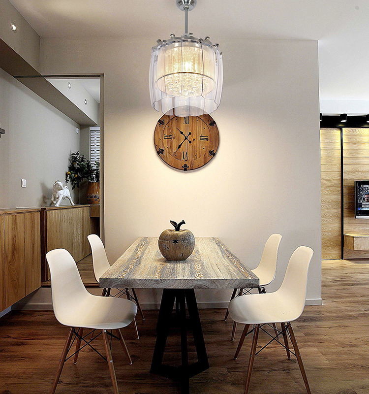 Modern 50 Inch LED Crystal Ceiling Fan Light , Transparent Blade Ceiling Fan With Lights