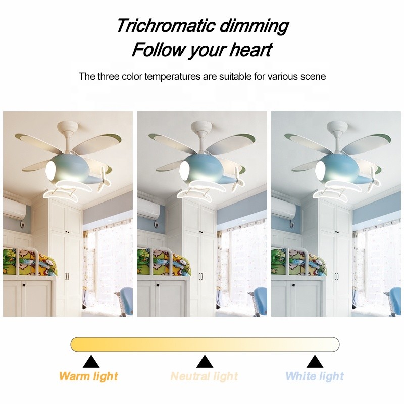 Custom Helicopter Ceiling Fan Light , Airplane Ceiling Fan Remote Control For Kids Room