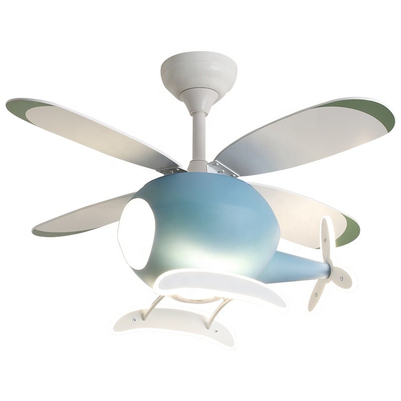 Custom Helicopter Ceiling Fan Light , Airplane Ceiling Fan Remote Control For Kids Room