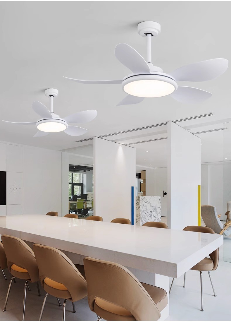 Large Wind Power Electric Fan Pendant Light Five Leaf Solid Wood Ceiling Fan