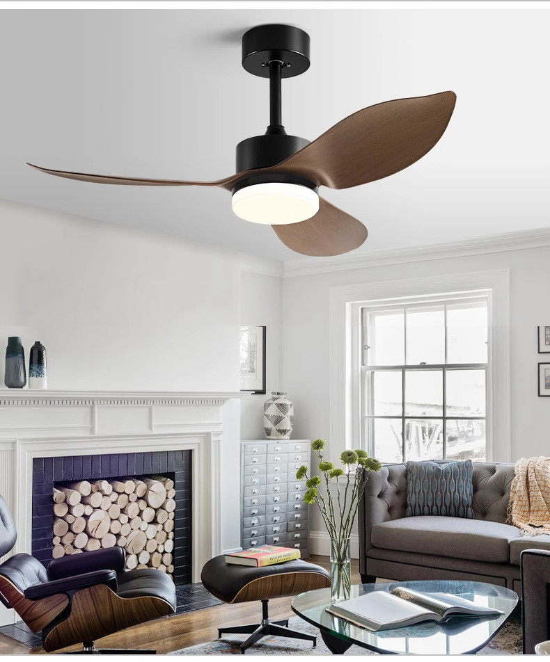 Retro Nordic Ceiling Fan 38 Inch Variable Frequency Fan Pendant Light