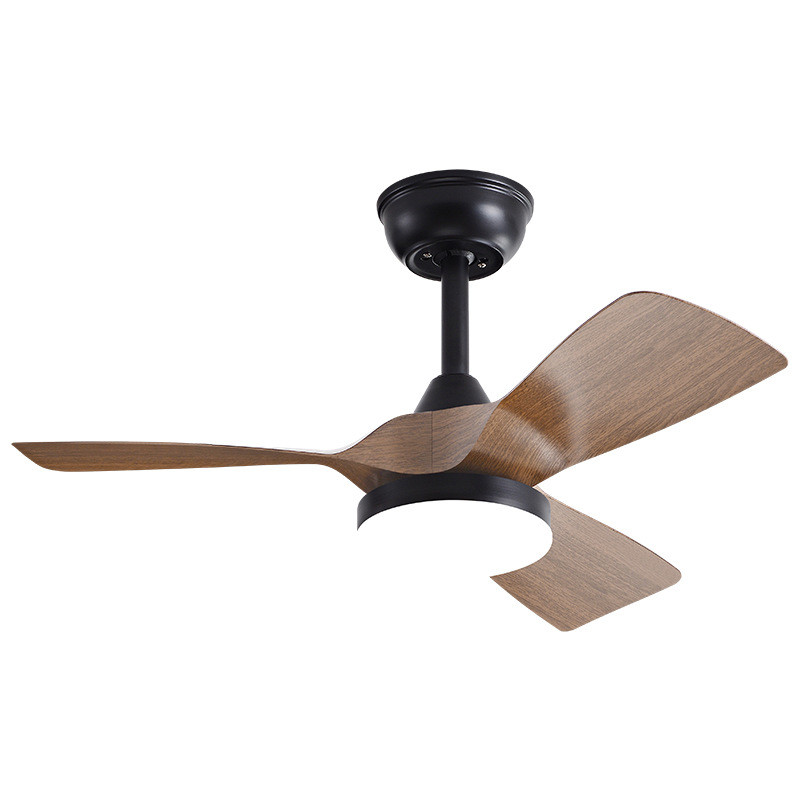 32 Inch Simple Frequency Wooden Blade Ceiling Fan Conversion Nordic Home Fan Light