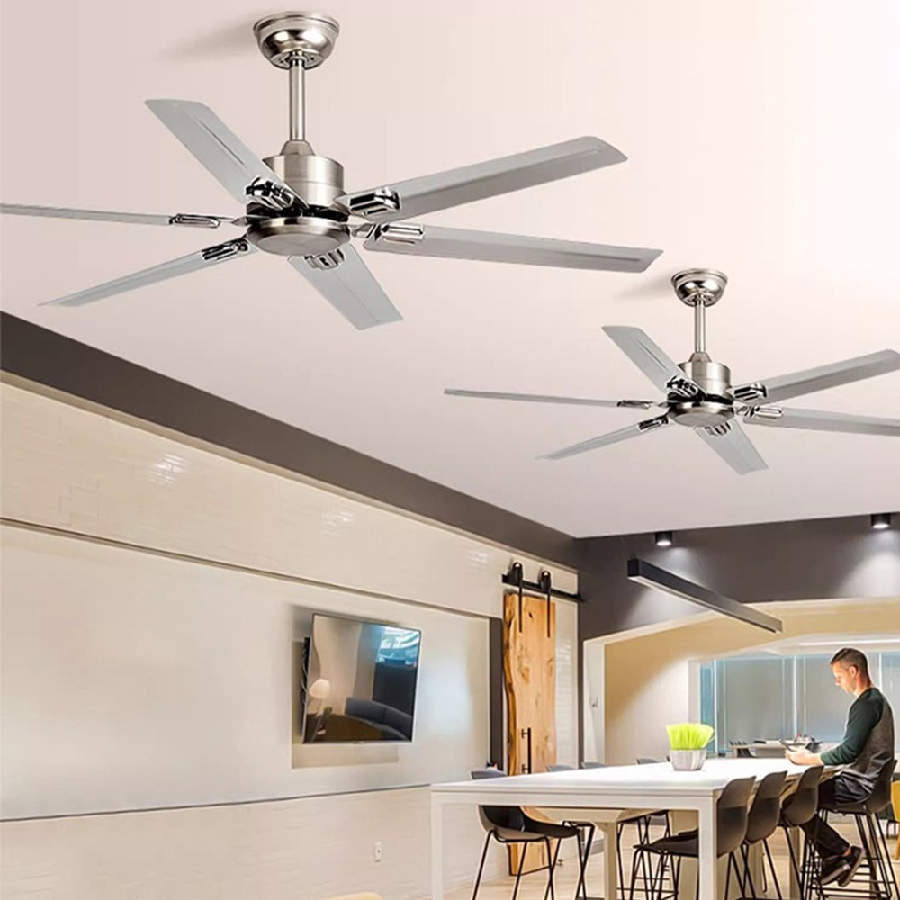 NEW Style 48 52 56 Inches Dc Ac Modern Indoor Energy Efficient Stainless Steel/wood Blades Ceiling Fan With Led Light