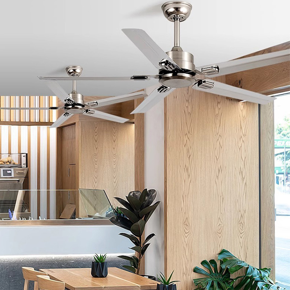 NEW Style 48 52 56 Inches Dc Ac Modern Indoor Energy Efficient Stainless Steel/wood Blades Ceiling Fan With Led Light