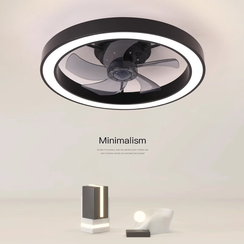 Modern Silent Fan Bedroom Fan Light Full Spectrum Eye Protection Invisible Living Room Study Room Dining Room Fan Light