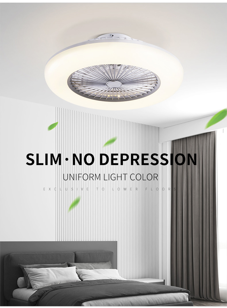 Minimalist Style Fresh and Natural Style Can Be Paired with Any Scene Household Universal Bright LED Ceiling Fan