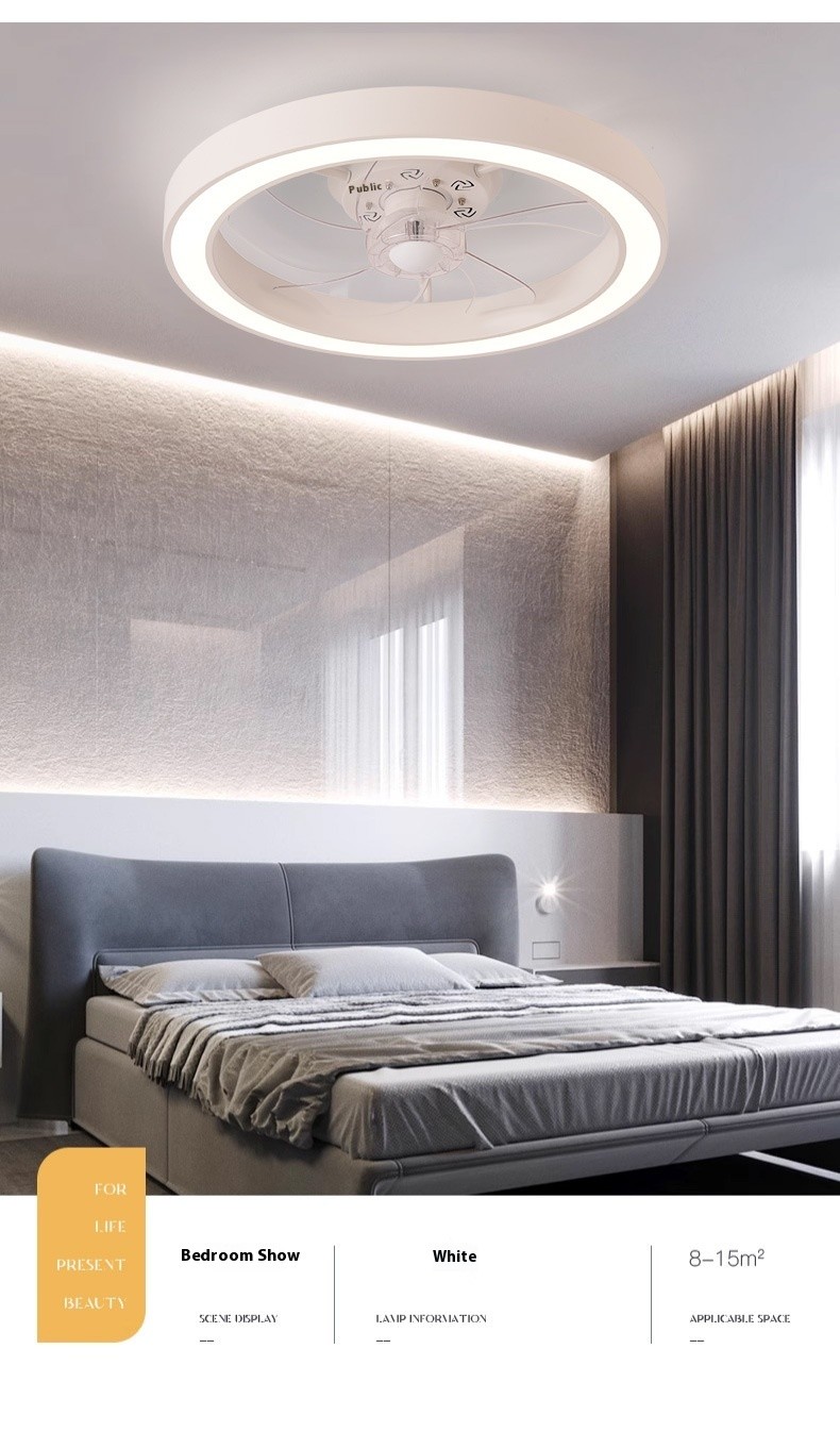 2025 New Lighting Japanese Standard Cross-Border Fan Light LED Ceiling Fan Integrated Bedroom Dining Room ABS Lamp