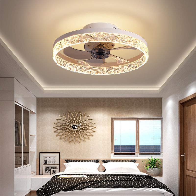 Hotel Living Room Remote Control Luxury Indoor Modern Ceiling Light Black Gold Round Ring Shape Metal Led Ceiling Fans