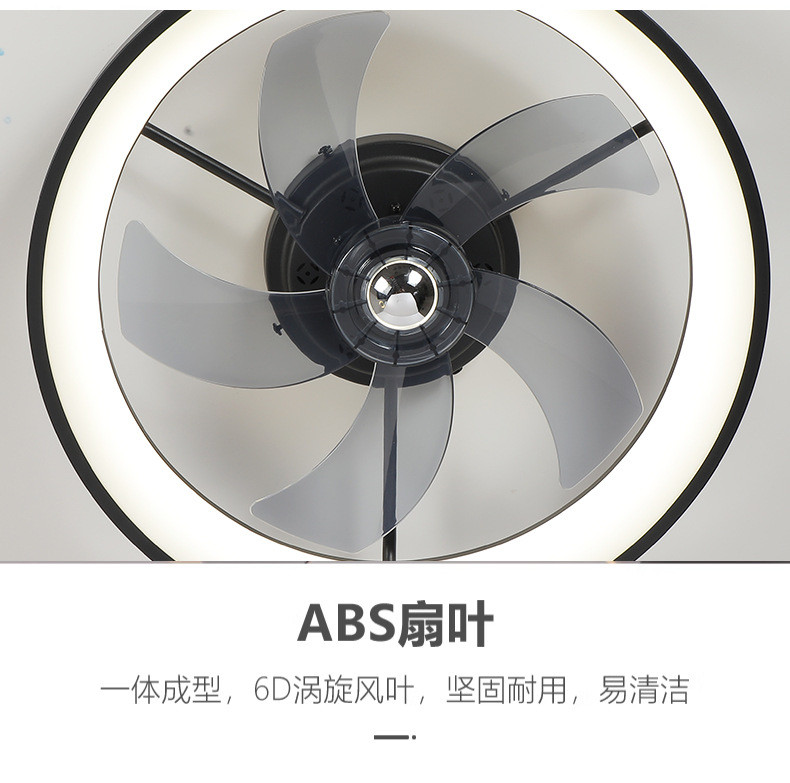 App Control 6 Speed Smart Ceiling Fan Light with Remote Control ABS 3 Blades Silent LED Fan Lamp for Bedroom Living Room