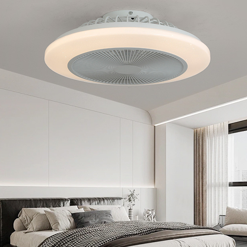 Modern Design LED Ceiling Light with Remote Control Fan E27 for Luxury Indoor Decor in Bedroom Hotel ABS Lamp Body Living Room