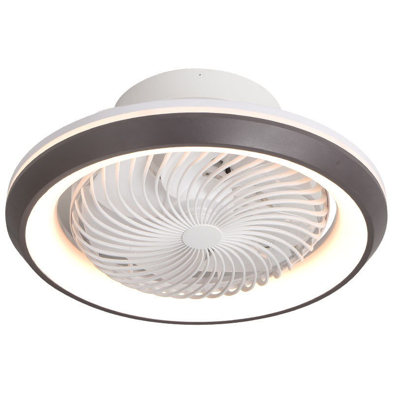 Modern LED Lights Enclosed Ceiling Fan with 6 Wind Speeds Bladeless Fan Chandelier for Bedroom Living