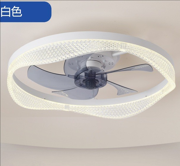 Scandinavian Bedroom Ceiling Fan Light LED 60W Variable Frequency Dimmable Restaurant Mute Invisible Ceiling Fan with Lighting