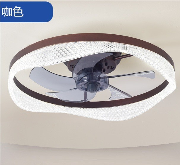 Scandinavian Bedroom Ceiling Fan Light LED 60W Variable Frequency Dimmable Restaurant Mute Invisible Ceiling Fan with Lighting