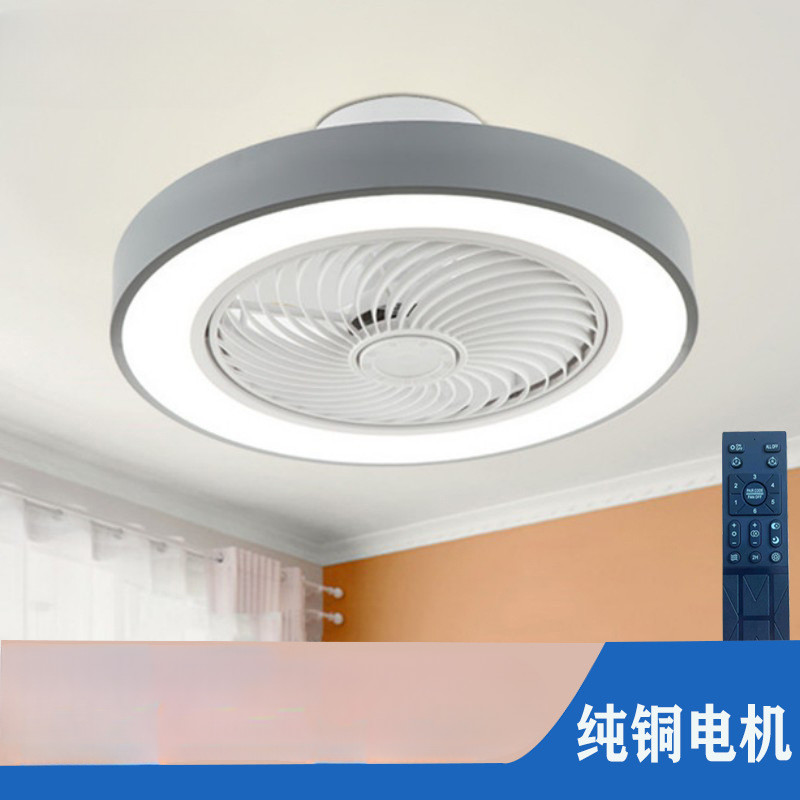 Macaron 110V Led Invisible Nordic Lighting Living Room Children Bedroom Ceiling Fan Lamp