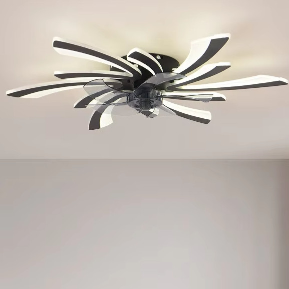 Scandinavian Morden Light Luxury Living Room Ceiling Fan Lamp Bedroom Ceiling Fan Light High End Electric Fan Integrated Lamp