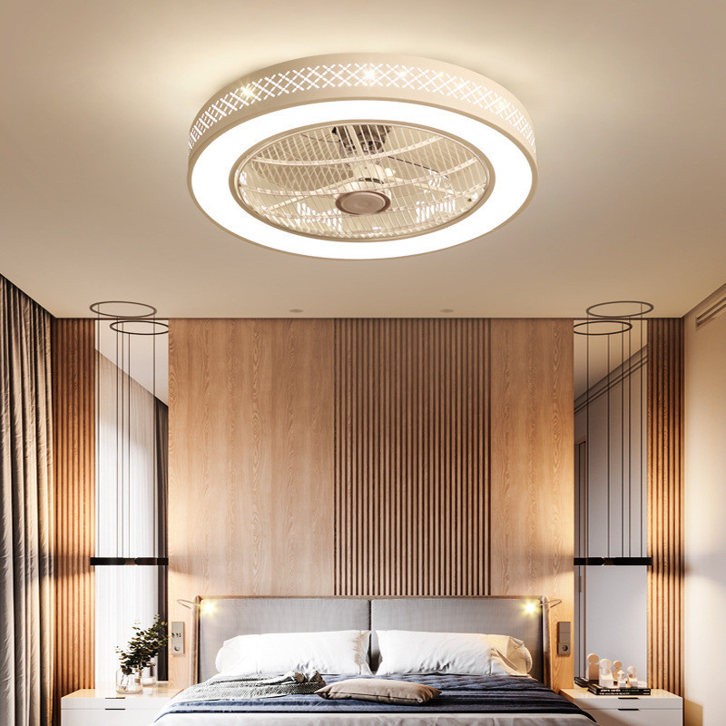 HFBH LED Ceiling Fan Bedroom pink Color Child Room Design Simple Safety Ceiling Fan