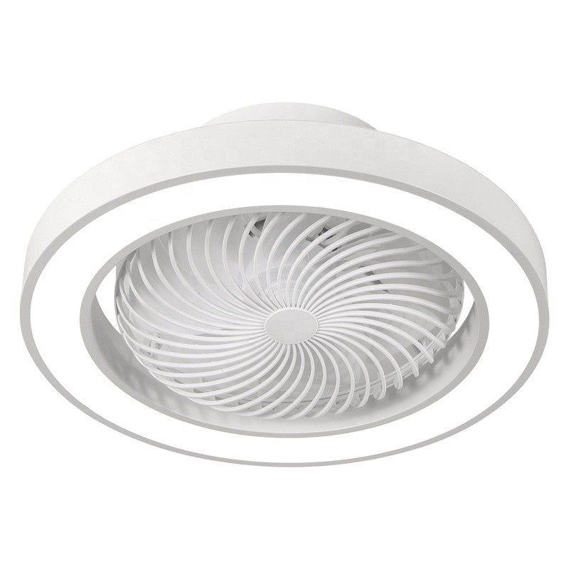 XD1 48cm Small Modern Bladeless Ceiling Fan with Led Light Remote Control Flush Mount Living Room Bedroom Children Invisible