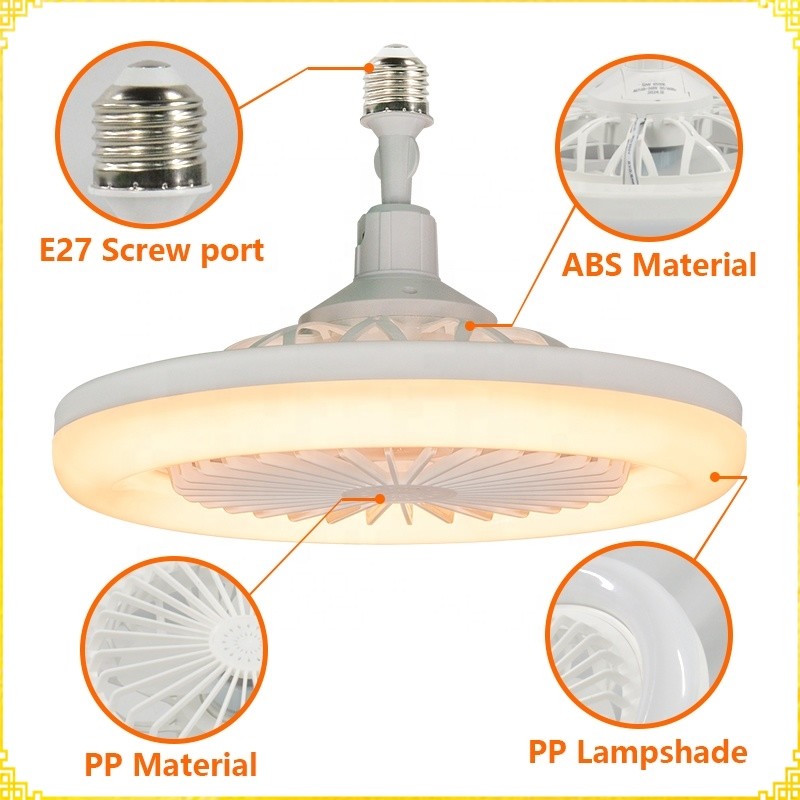 E27 Remote Control Ceiling Fans With Led Lights RGB 360 Degree Rotation for Home Decor Bedroom Room Ceiling Fan Lamp