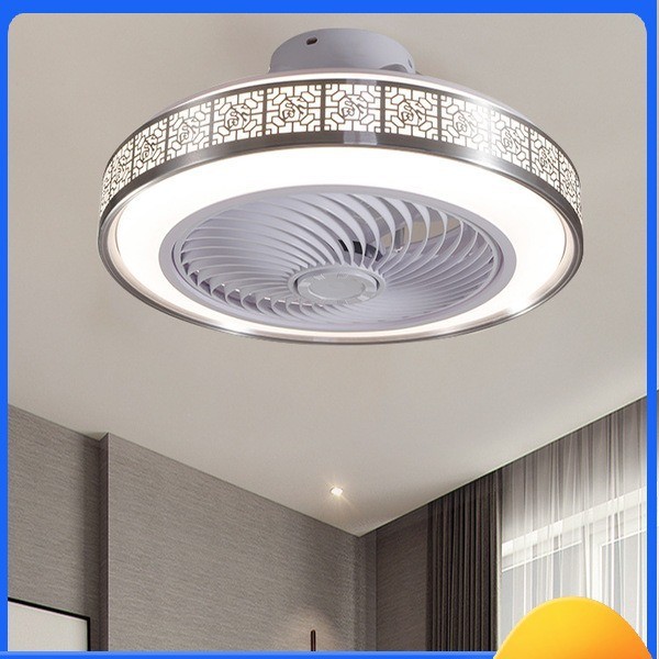 Modern Chinese-Style LED Ceiling Fan Lamp Cross-Border Exclusive for Living & Dining Room Integrated LED Ceiling Fan