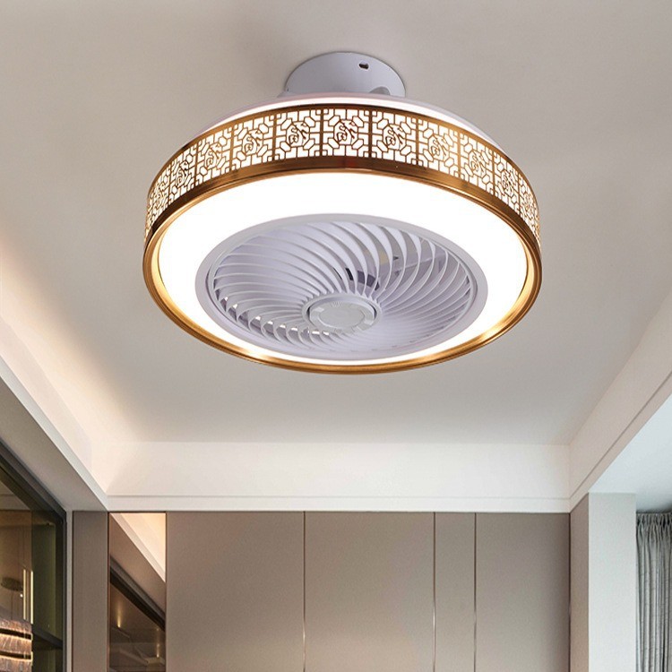 Modern Chinese-Style LED Ceiling Fan Lamp Cross-Border Exclusive for Living & Dining Room Integrated LED Ceiling Fan