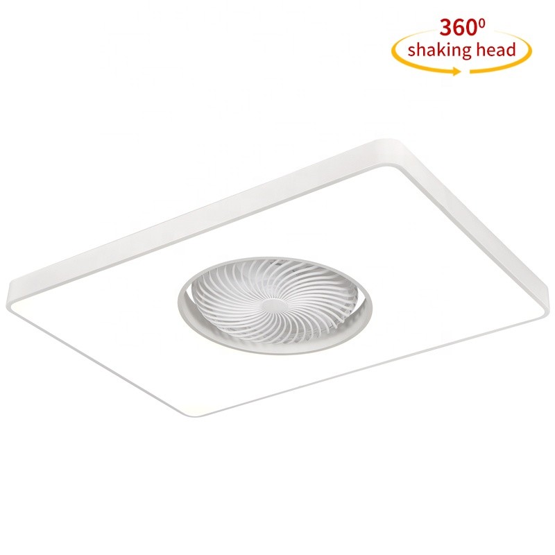 90cm Rectangle Modern LED Ceiling Fan Remote Control Bladeless Flush Mount for Living Room Bedroom Children's Invisible