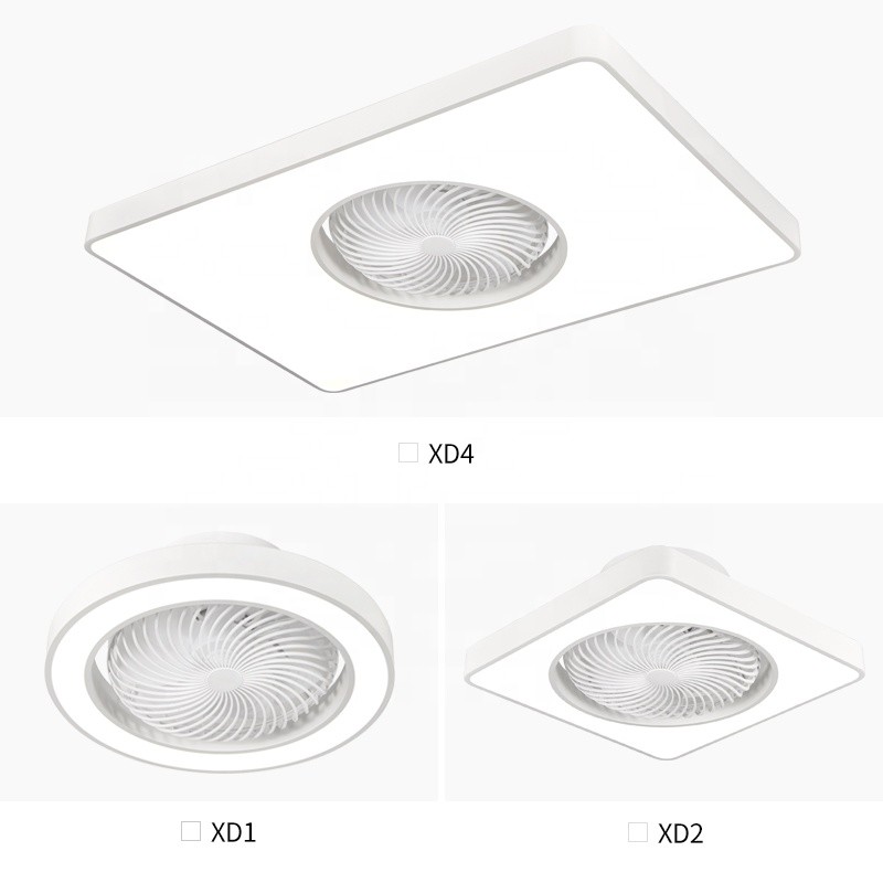 90cm Rectangle Modern LED Ceiling Fan Remote Control Bladeless Flush Mount for Living Room Bedroom Children's Invisible