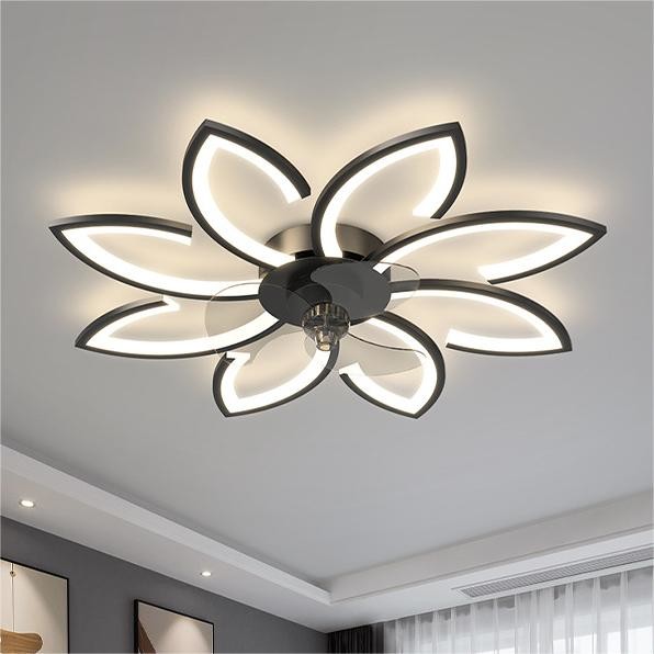 Fashion Art Multi-head Petal Inverter Bedroom  Fan Light Scandinavian Minimalist Pop Living Room Fan Light