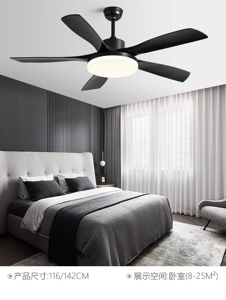 56-Inch Country Style LED Ceiling Fan Light DC Remote Control Decorative Ventiladores De Techo Made Metal Copper ABS Acrylic