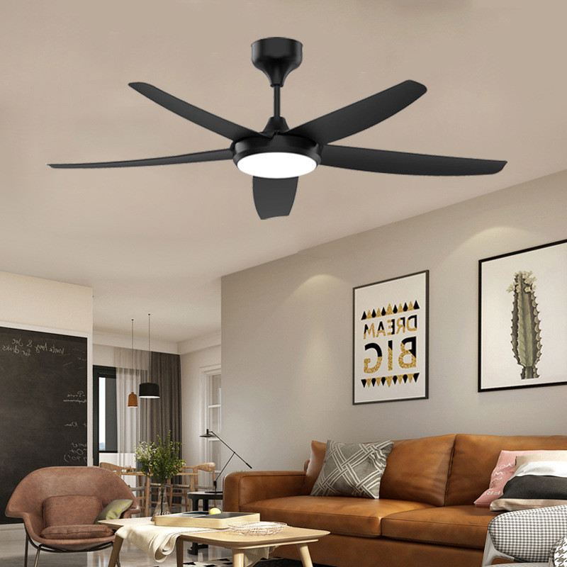 American LED Light Hanging Fan Lamp Simple Chandelier Living Room New Inverter Technology Modern Design Home Restaurant Plastic