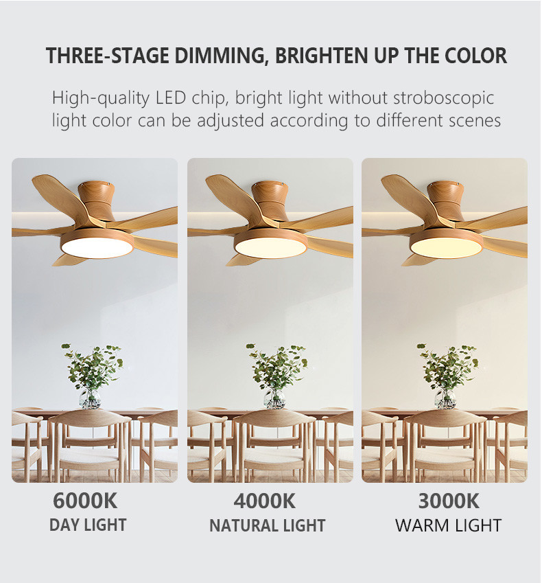 Hot Selling Nordic Simple ABS Ceiling Fan With Remote Control 61 Inch Super Wind Ceiling Fans