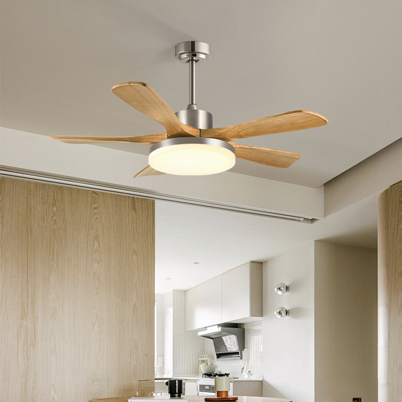 Best Selling 56-Inch Modern Ceiling Fan with Light 5 Blades Black/White for Living Room Remote Control Iron Body DC Motor