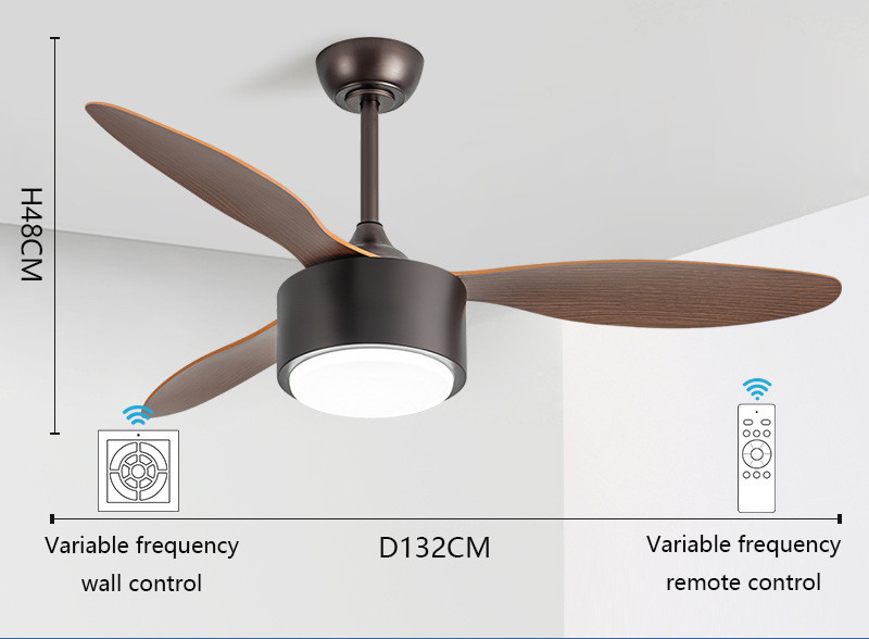 Modern 42/52 Inch LED Ceiling Fan with Mute Light Iron Body & Remote Control for Living Room Use-Direct from Factory