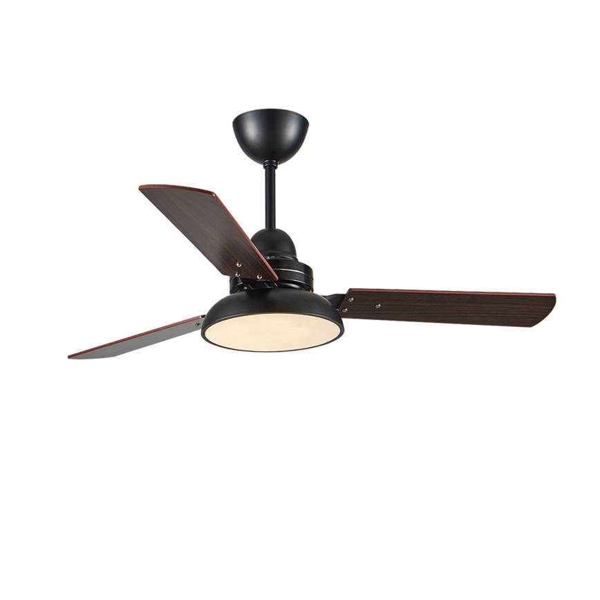 48'' Wood Blade Black White Green Grey Body Fan with Light