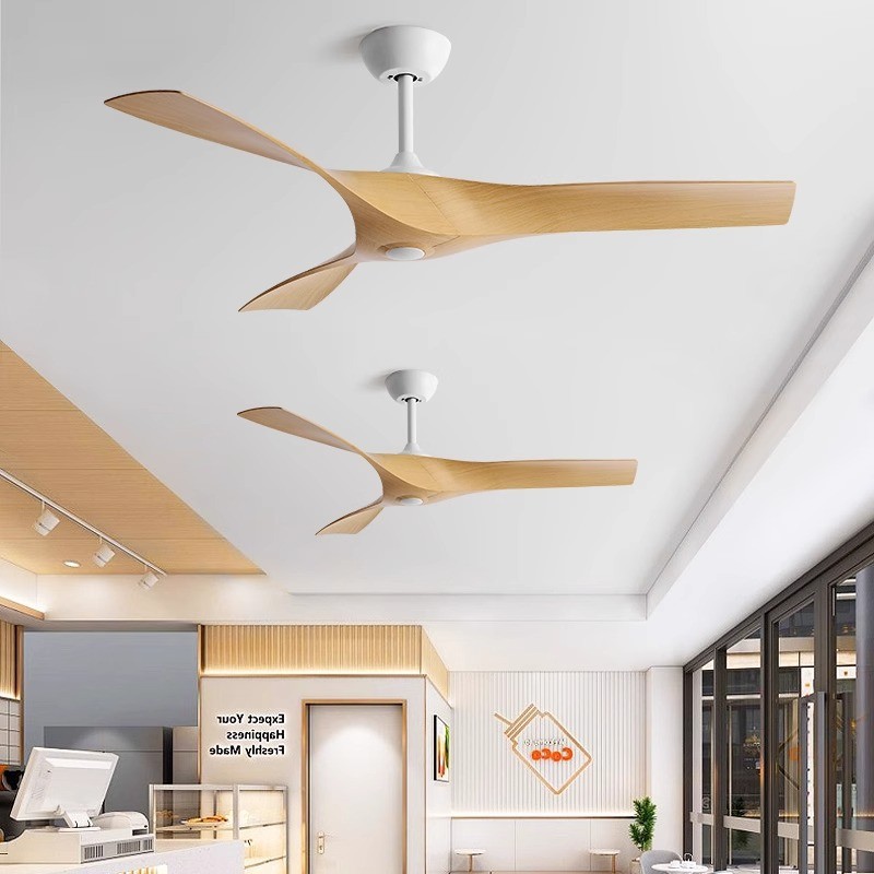 Large Modern Retro Industrial Ceiling Fan for Dining Living Room Variable Frequency Mute Remote Control Non-Light LED Plastic