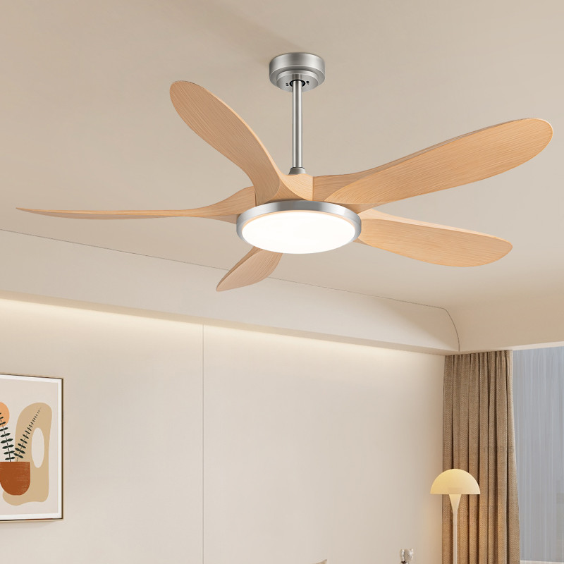 Best Seller 56-Inch Modern Ceiling Fan with 5 ABS Blades and Iron Lamp Body DC Motor Remote Control for Living Room