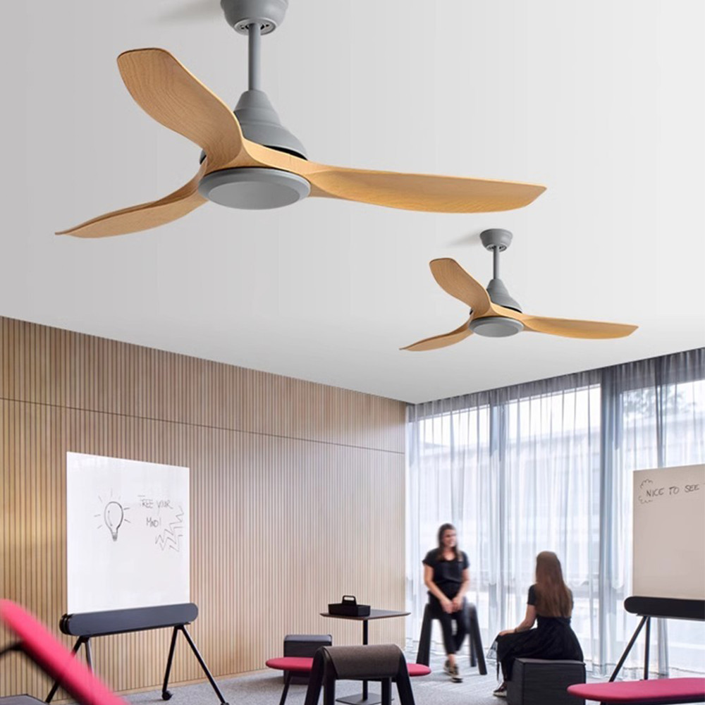 European Style DC 56 Inch 50W ABS 3 Blades Wall Control Remote Control Dimmable Led Ceiling Fan Black FAN LIGHT