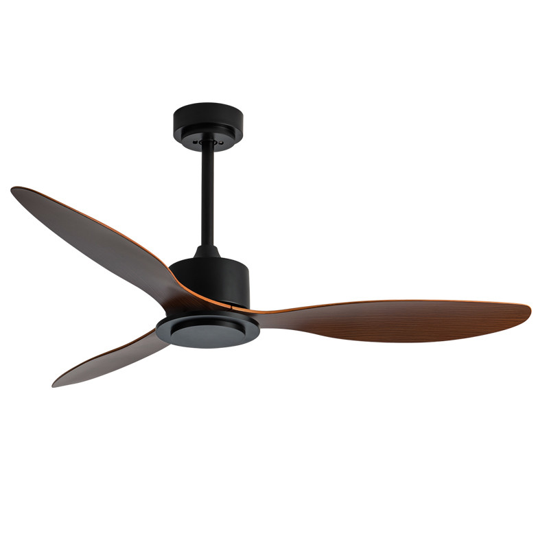 Moderner 42-Zoll-ABS-Deckenventilator mit schwarzen Holz blättern und weißer Motor fernbedienung ohne Lampe Wechselstrom motor