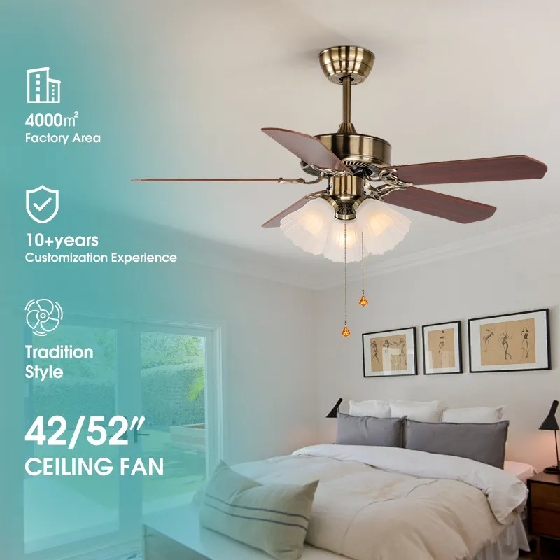 Zipper Control Luxury 110/220V Cheap Price Energy Save Decorative Ac Dc Best Chandelier Wooden Ceiling Fan With Light