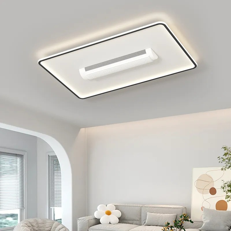 HFBH Model 1631C Electric Remote Control Ceiling Fan Light Plastic Leafless Fan with Light Blade for Household DC Motor