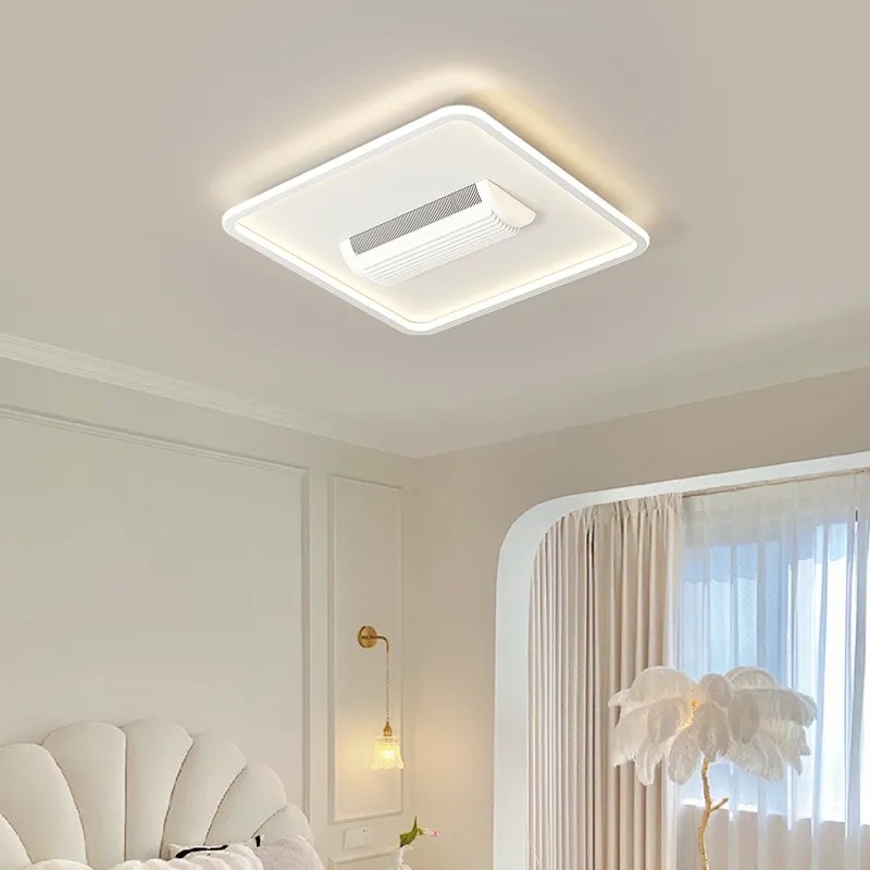 HFBH Model 1631B Plastic Bladeless Ceiling Fan with Light DC Motor Remote Control for Living Room Installation