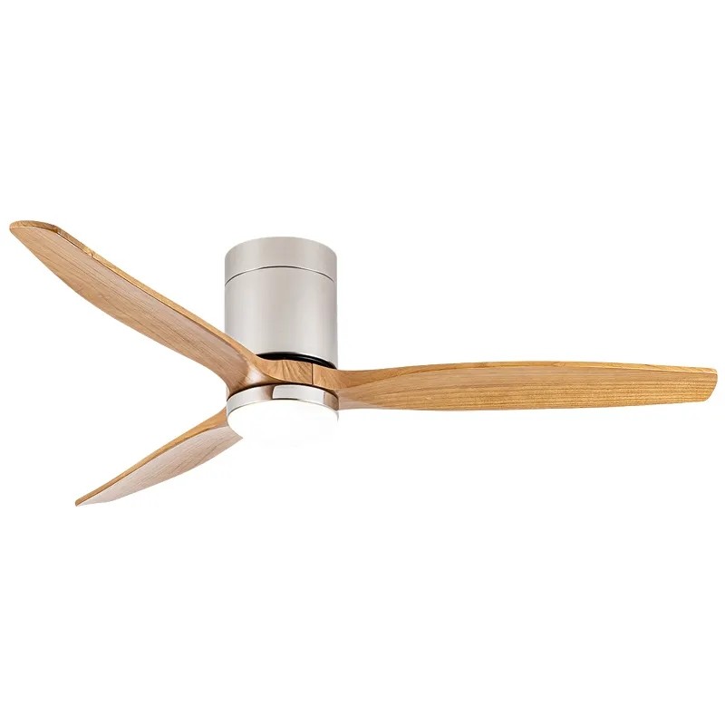 HFBH Model 3694 LED Ceiling Fan Manufacture 52 Inches Wooden Blades Nickel Led Lighting Ceiling Fan