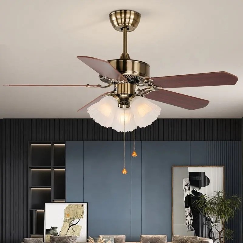 Decorative Lighting Ceiling Fan 5 Blades Restaurant 220V Ceiling Fan Light