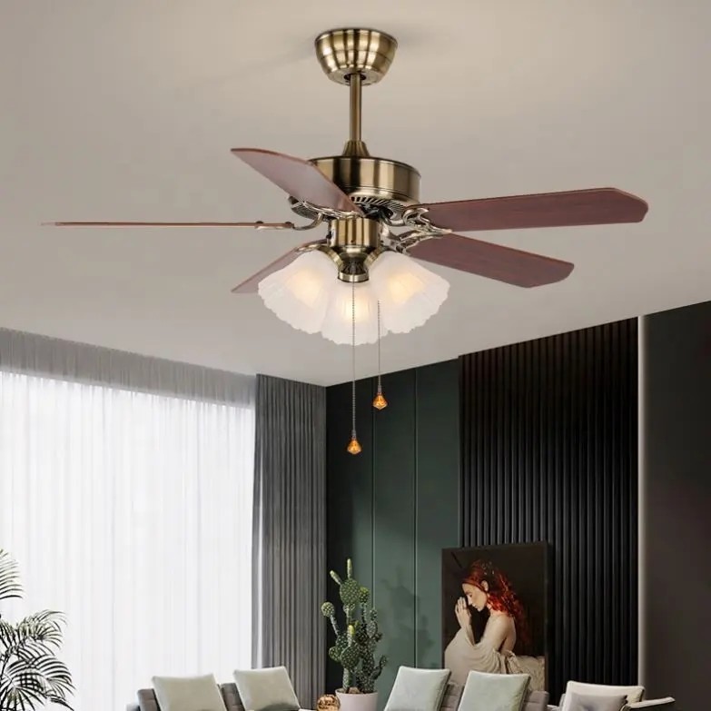 Decorative Lighting Ceiling Fan 5 Blades Restaurant 220V Ceiling Fan Light